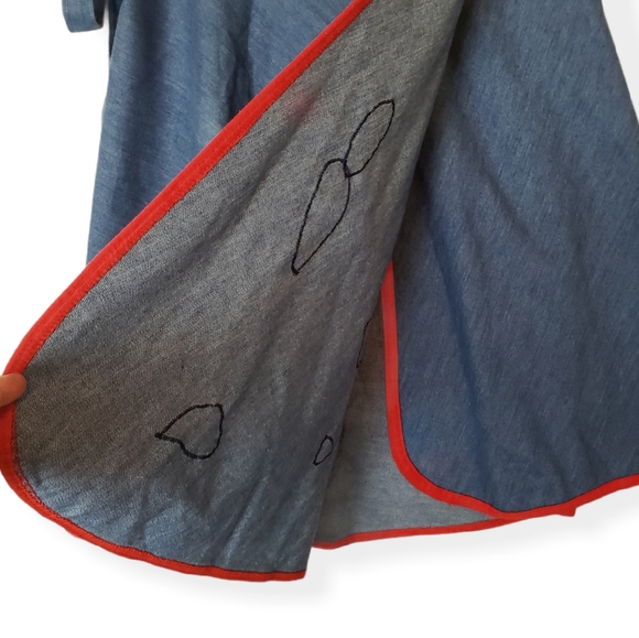 Vintage Denim Embroidered Wrap Skirt - Picture 4 of 10
